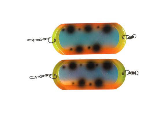 Salmon Candy Cheeta UV Chartreuse Double Wide Dodger