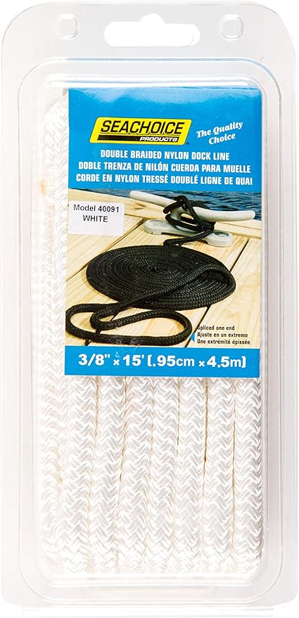 1/2" x 15' White Dock Line